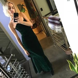 Vintage green velvet dress